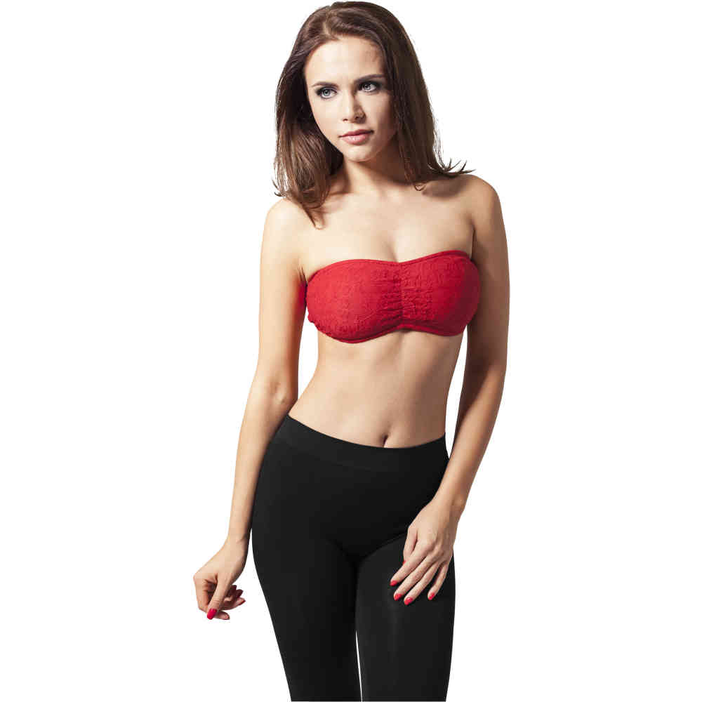 Urban Classics - Lace Bandeau top - Lace - Red